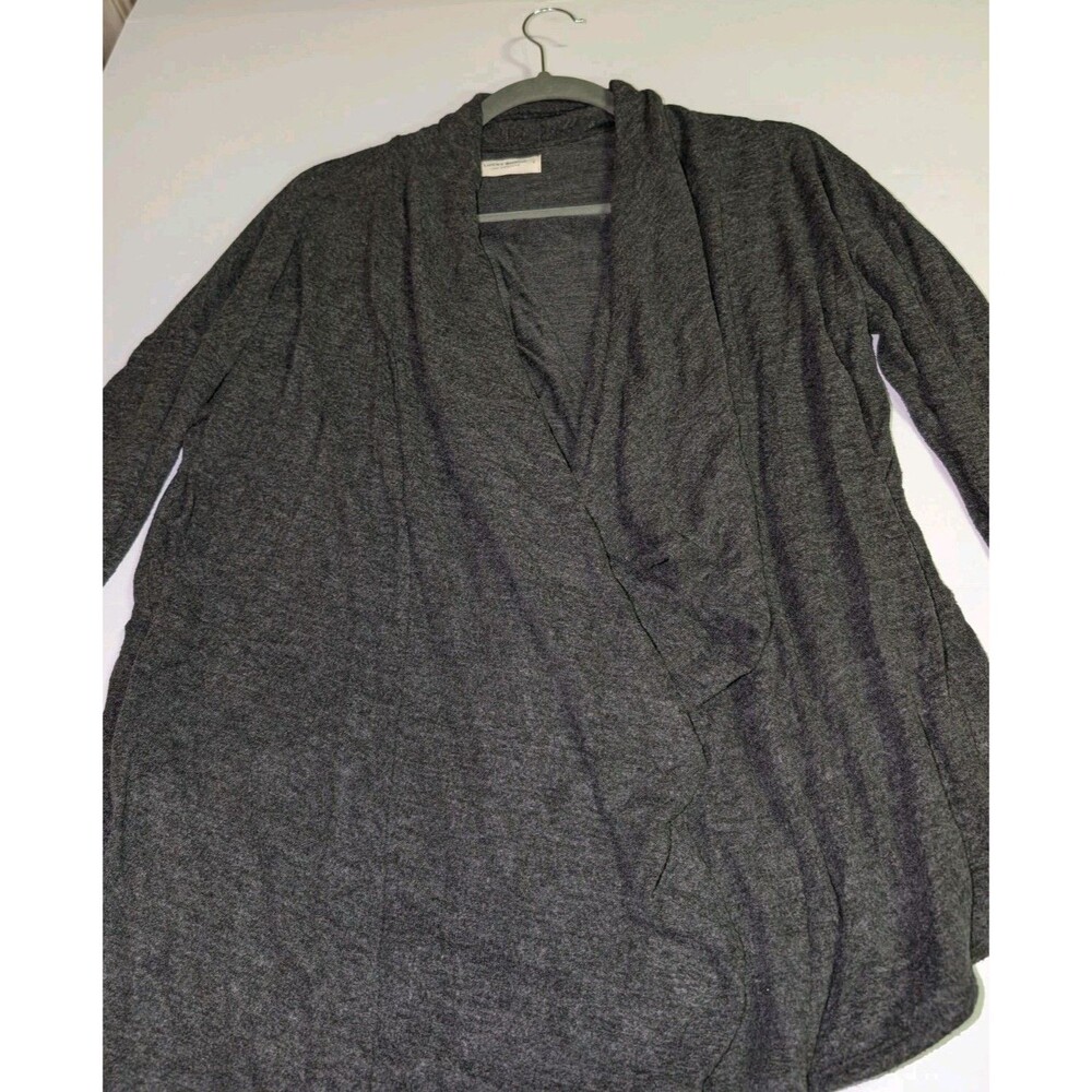 Lucky Brand Women's Size Small Open-front Waterfall Gray Cardigan Pocket Sweater